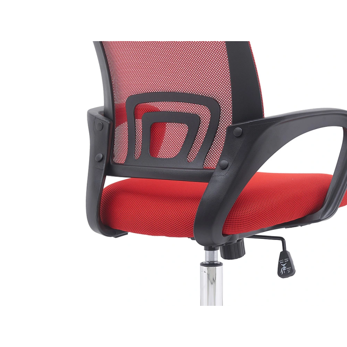 Q-connect Silla de Oficina KC04841 Siena Malla Base Metálica Alt Max 1000 Anc 560 Prof 570 Ruedas Premium Color Negro Rojo 7