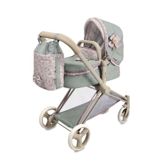 Coche de muñeca 3 x 1 plegable provenza para muñecas de hasta 50 cm. 73x38x65 cm. bolso convertible en canstilla.