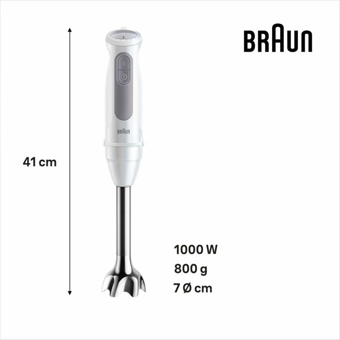 Braun MultiQuick 5 MQ 50001 M Batidora de inmersión 1000W, 21 Velocidades, Acero Inoxidable, Vaso, Sin BPA Gris/Blanco 14