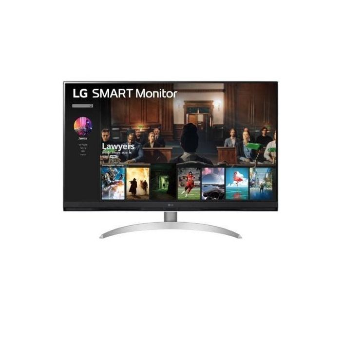 LG 32SQ700S-W Smart Monitor 31.5" 4K UHD WebOS, Smart TV, Multimedia, Regulable en Altura, USB-C, Plata y Blanco LG 32SQ700S-W Smart Monitor 31.5" 4K UHD WebOS, Smart TV, Multimedia, Regulable en Altura, USB-C, Plata y Blanco
