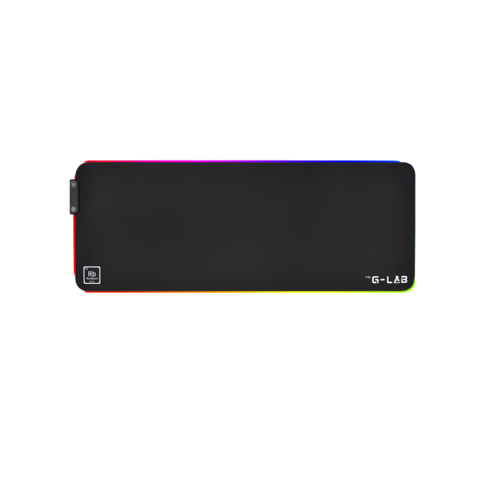 THE G-LAB PAD-RUBIDIUM Alfombrilla de ratón para juegos XXL, Retroiluminación LED RGB, Base antiderrapante, Negro