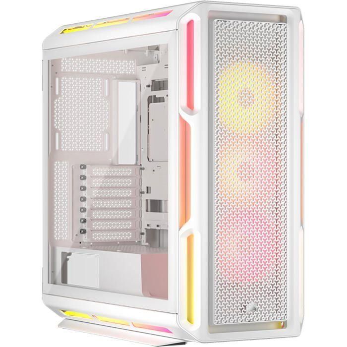 Corsair iCUE 5000T LX RGB Caja Semitorre ATX Gaming Cristal Templado Blanco con 3 Ventiladores RGB Preinstalados