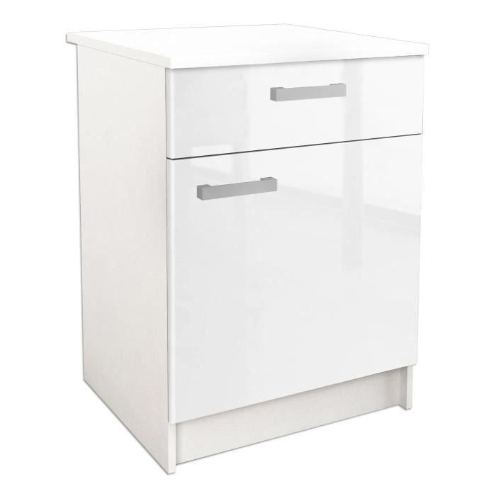 START Mueble de cocina bajo L 60 cm - Blanco brillante START Mueble de cocina bajo L 60 cm - Blanco brillante
