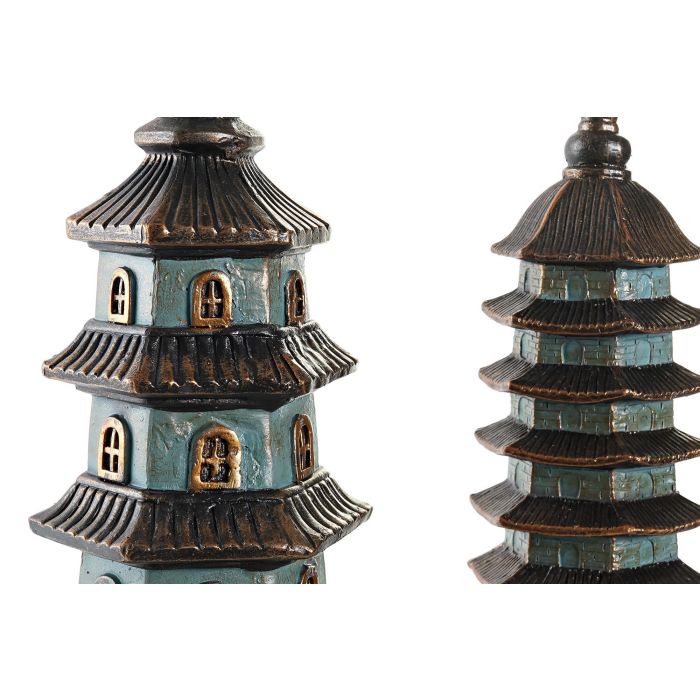 Figura Oriental DKD Home Decor Turquesa 17 x 50 x 15 cm (2 Unidades) 1 Figura Oriental DKD Home Decor Turquesa 17 x 50 x 15 cm (2 Unidades) 1