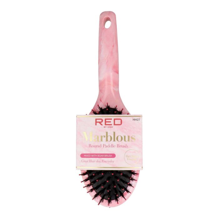 Red Kiss Cepillo Redondo Marblous Boar para Masaje, Alisado, Desenredo y Brillo
