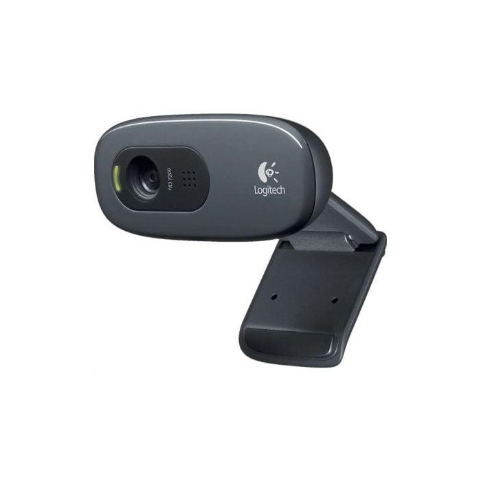 Logitech C270 Webcam HD 720p para Videollamadas y Grabación, Micrófono Reducción Ruido, Ajuste Luz Auto, Clip Universal