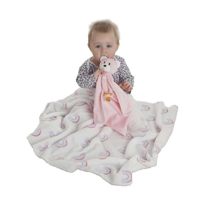 Creaciones Llopis Manta Coral 90x75cm 240gr + Dou Dou 30cm Rosa/Azul Poliéster 3