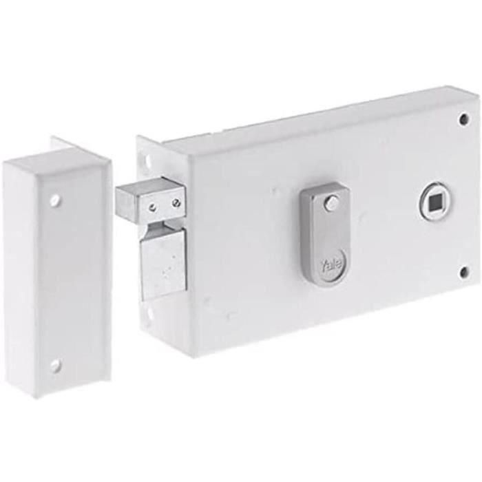Yale YAH37G YAL6923923487588 Cerradura Horizontal de Superficie con Rodillo, Blanco, 2 Llaves, Izquierda para Rejilla y Cancela 1