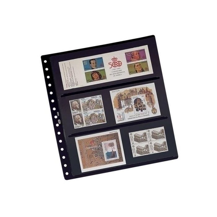 Funda Para Album De Sellos Pardo Lam.C.Negra 2 Aloj.Lado (Set de 10)