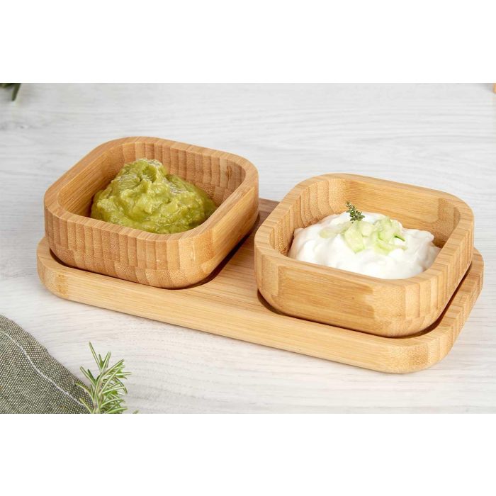 Set Aperitivo Bambú 3 Piezas Kinvara - 23x5x11 cm, Marrón (12 Unidades) 4 Set Aperitivo Bambú 3 Piezas Kinvara - 23x5x11 cm, Marrón (12 Unidades) 4