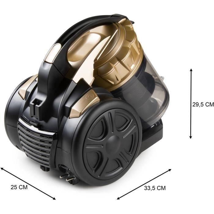 Aspiradora cilíndrica sin bolsa - DOMO - DO7297S - 700 W - 2,5 L - 79 dB - Negro/Dorado 3 Aspiradora cilíndrica sin bolsa - DOMO - DO7297S - 700 W - 2,5 L - 79 dB - Negro/Dorado 3