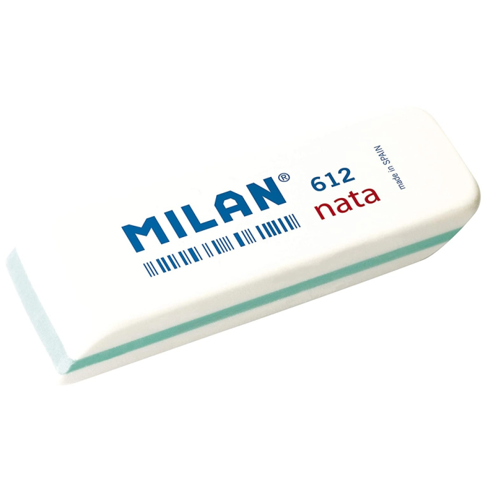 Milan Goma de borrar 612 Nata® Plástico Blanca Bisealad, Suave y Versátil para Lápiz, No Daña el Papel, 7.8 x 2.3 x 1.2 cm 1 Milan Goma de borrar 612 Nata® Plástico Blanca Bisealad, Suave y Versátil para Lápiz, No Daña el Papel, 7.8 x 2.3 x 1.2 cm 1