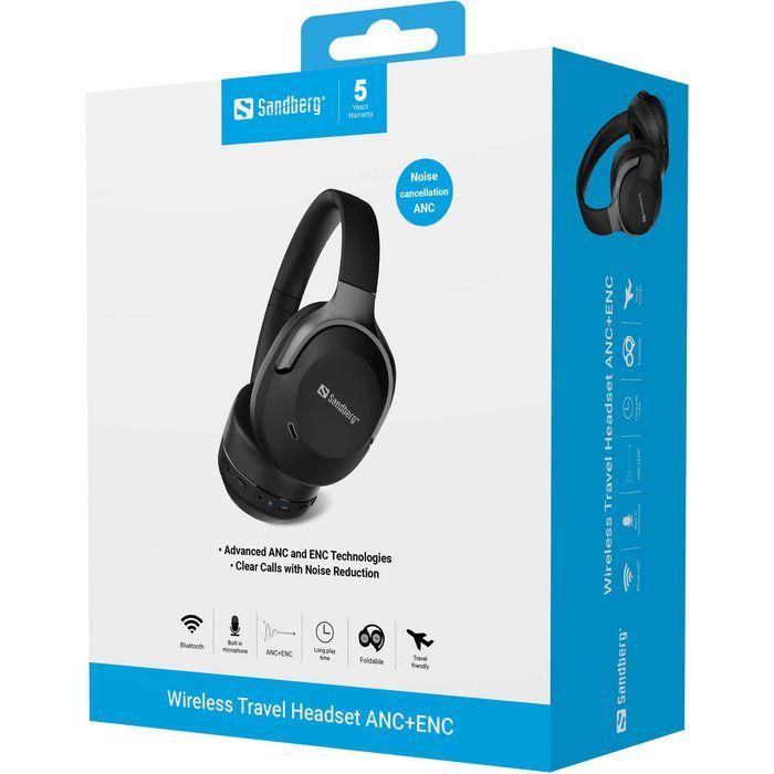 Sandberg Wireless Travel Headset ANC+ENC 5 Sandberg Wireless Travel Headset ANC+ENC 5
