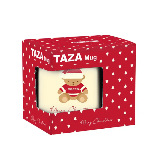 Safta Taza Grande Osito Beige Felices Fiestas 8x9,5x8cm 2