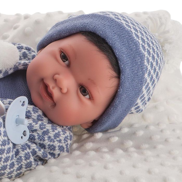Muñecas Antonio Juan 50035 Muñeco Bebé Recién Nacido Pipo Cojín, Expresión Facial Real, Conjunto Azul, Edad Recomendada +3 Años 1 Muñecas Antonio Juan 50035 Muñeco Bebé Recién Nacido Pipo Cojín, Expresión Facial Real, Conjunto Azul, Edad Recomendada +3 Años 1