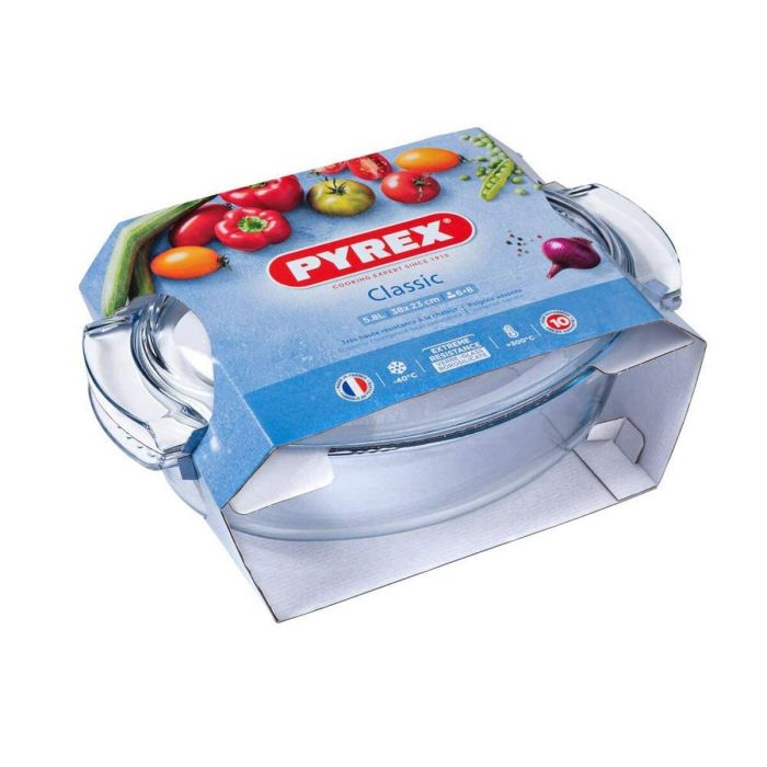 Pyrex 460A000 Cacerola ovalada Vidrio Borosilicato 38cm * 23cm 4.4L + 1.4L Classic 6