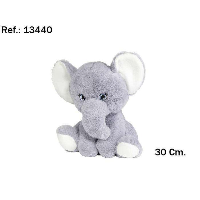 Beatriz Peluche Elefante Sentado 30 cm, Apto para Bebés +0 Meses, Poliéster