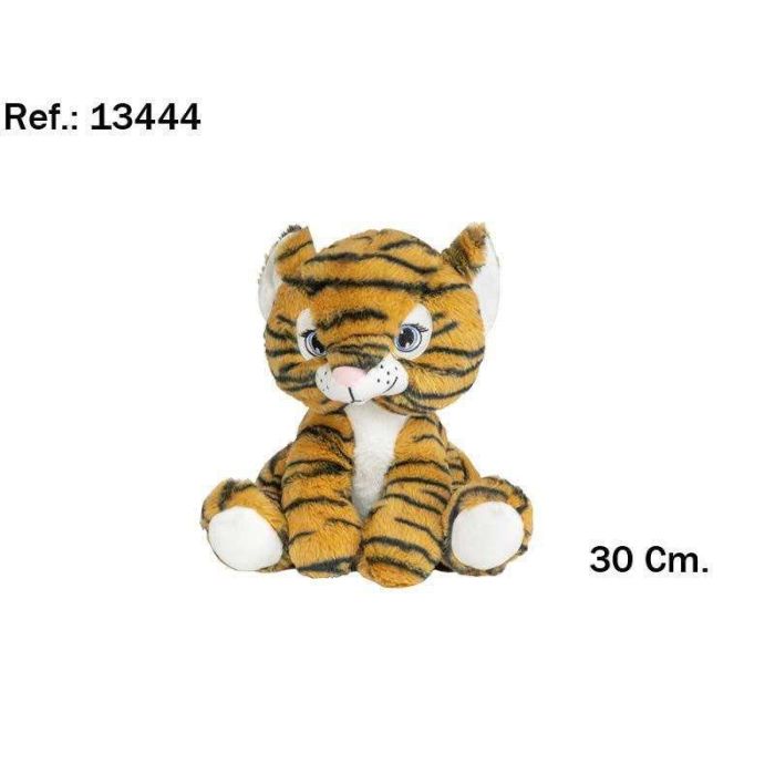 Peluche de Tigre Suave y Blando Sentado 30 cm. Ideal para bebés y recién nacidos a partir de 0 meses. Fabricado en Poliéster. Peluche de Tigre Suave y Blando Sentado 30 cm. Ideal para bebés y recién nacidos a partir de 0 meses. Fabricado en Poliéster.