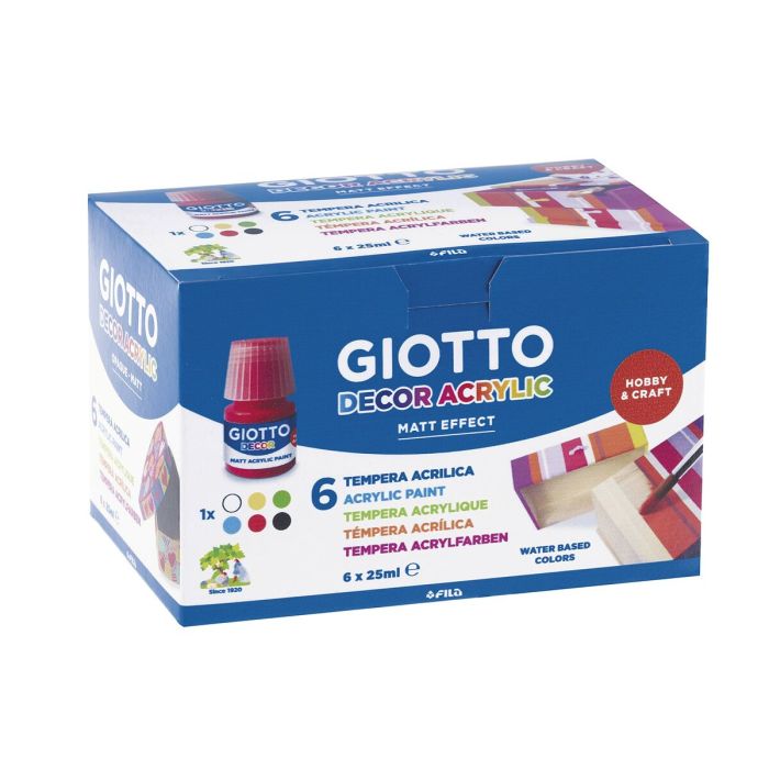 Témperas Giotto Decor Multicolor Blanco 25 ml (6 Piezas)