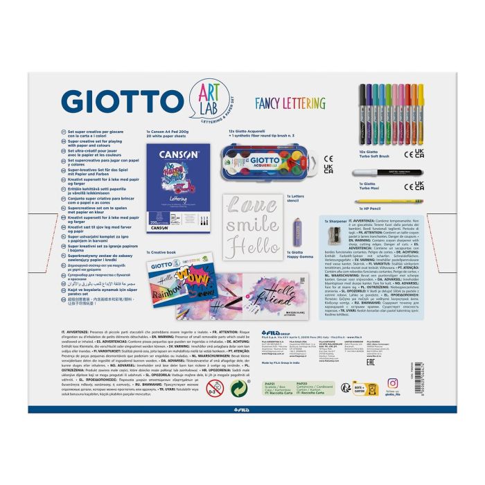 Set de Dibujo Giotto Art Lab Fancy Lettering 45 Piezas Multicolor 1