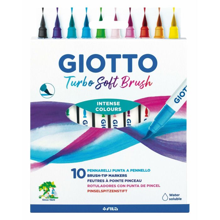 Set de Rotuladores Giotto Turbo Soft Brush Multicolor Estuche Pincel 10 Piezas 5