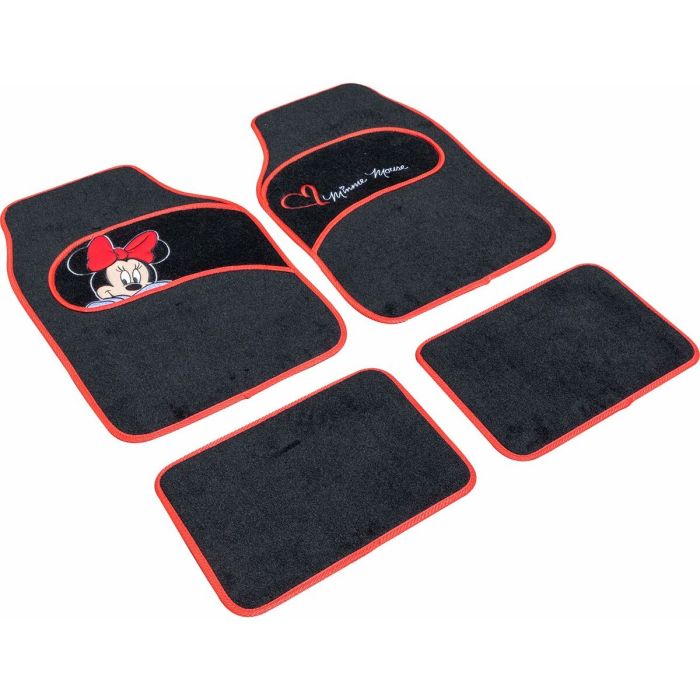 Set de Alfombrillas para Coche Minnie Mouse CZ10339 Negro/Rojo 3
