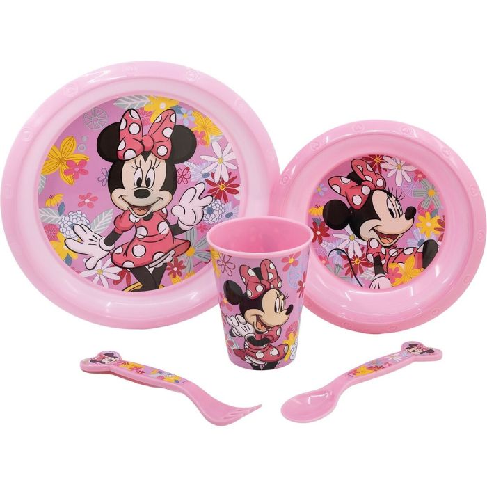 Set de Menaje Infantil Minnie Mouse Rosa 5 Piezas 3