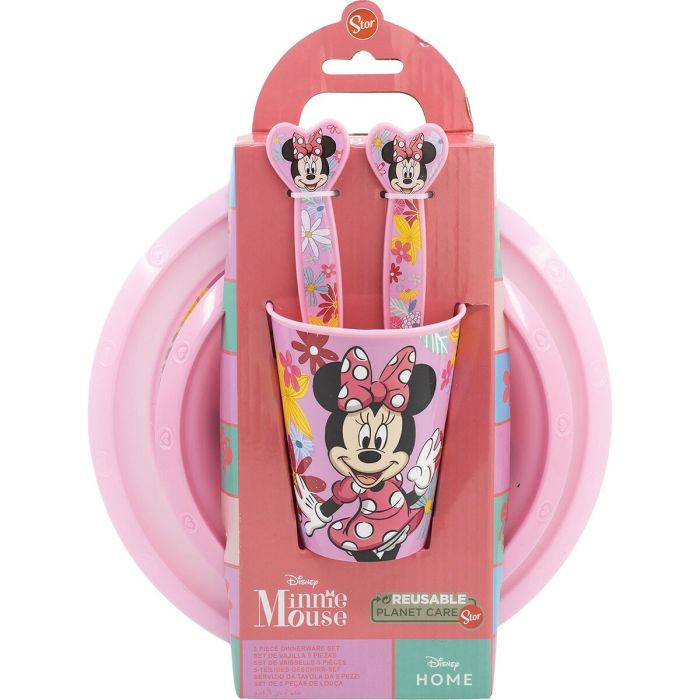 Set de Menaje Infantil Minnie Mouse Rosa 5 Piezas 2