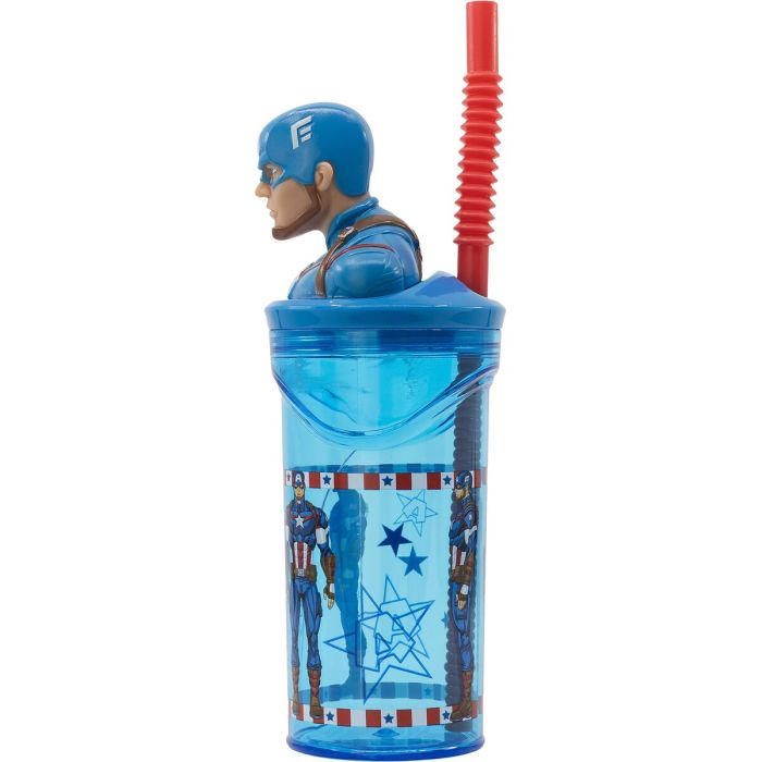 Vaso con Pajita Capitán América CZ11331 360 ml 3D 2