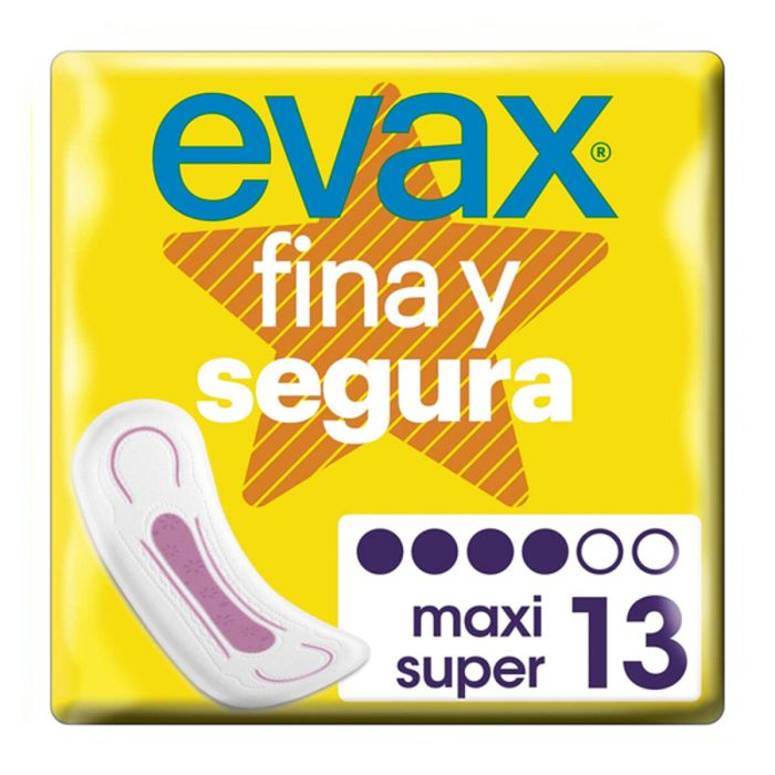 Compresas Maxi sin Alas FINA & SEGURA Evax Segura 13 Unidades