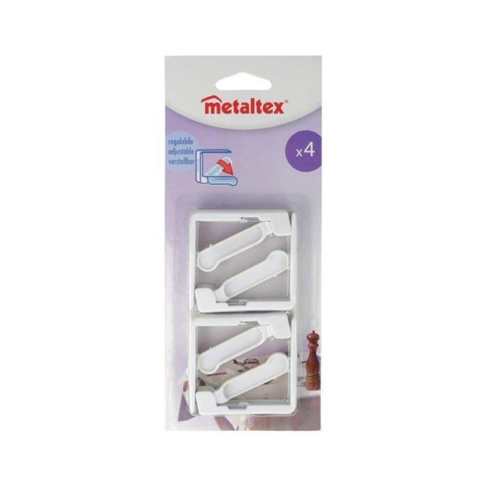 Pinza Sujeta Manteles Metaltex 4 Unidades Blanco Polipropileno 2