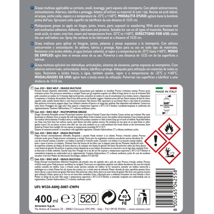 Aceite Lubricante Arexons SVI4255 400 ml 6 en 1 Multiusos 1