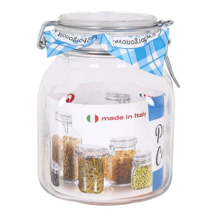 Tarro de Cristal Borgonovo Transparente Hermético (1,7 L) (12 x 12 x 17 cm) 1 Tarro de Cristal Borgonovo Transparente Hermético (1,7 L) (12 x 12 x 17 cm) 1