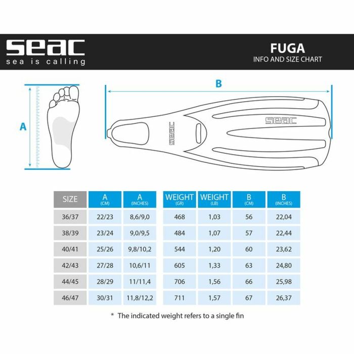 Aletas de Snorkel Seac Fuga Blanco 1