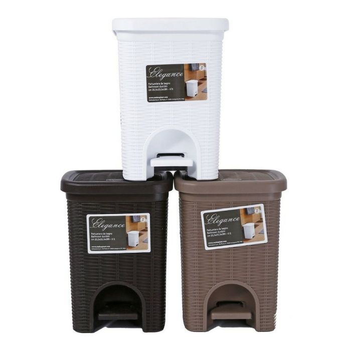 Papelera Stefanplast 30101 Negro Beige 6 L 2 Papelera Stefanplast 30101 Negro Beige 6 L 2