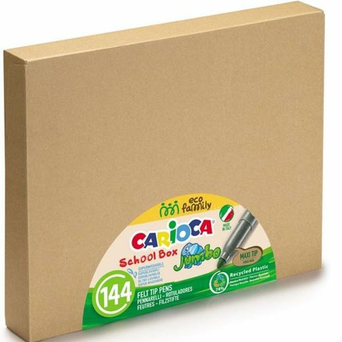 Carioca Caja Schoolbox 144 Rotuladores Jumbo Eco C-Surtidos