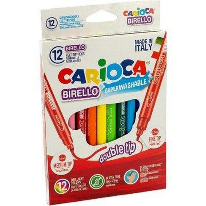 Set de Rotuladores Carioca Birello Multicolor 12 Piezas Doble punta (4 Unidades) 1
