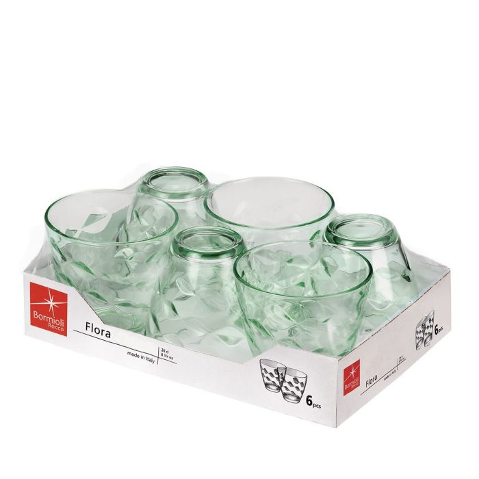 Set de Vasos Bormioli Rocco Flora Verde Vidrio 260 ml 2