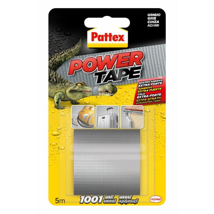 Cinta americana Pattex power tape Gris (5 m x 50 cm) 7