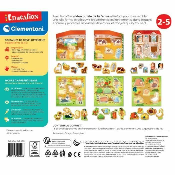 Juego Educativo Clementoni Mon Puzzle de la Ferme (FR) Multicolor (30 piezas) 1