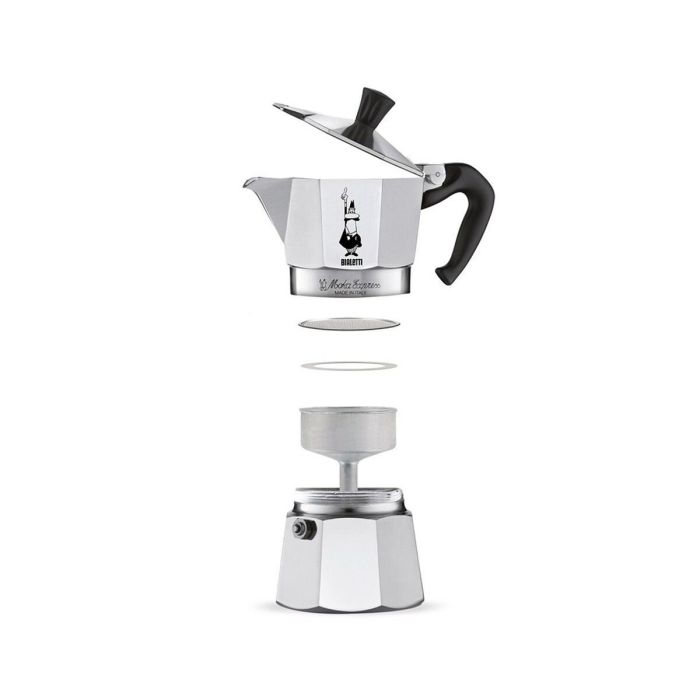 Cafetera Italiana Bialetti Moka Express Plateado Aluminio Metal 60 ml 1 Taza 3 Cafetera Italiana Bialetti Moka Express Plateado Aluminio Metal 60 ml 1 Taza 3