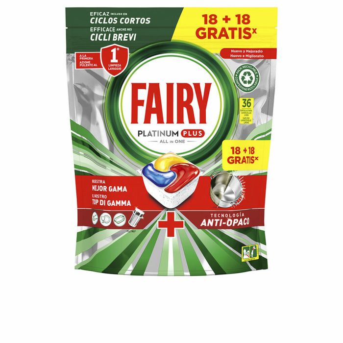 Fairy Platinum todo en 1 limon lavavajillas 36 cápsulas 