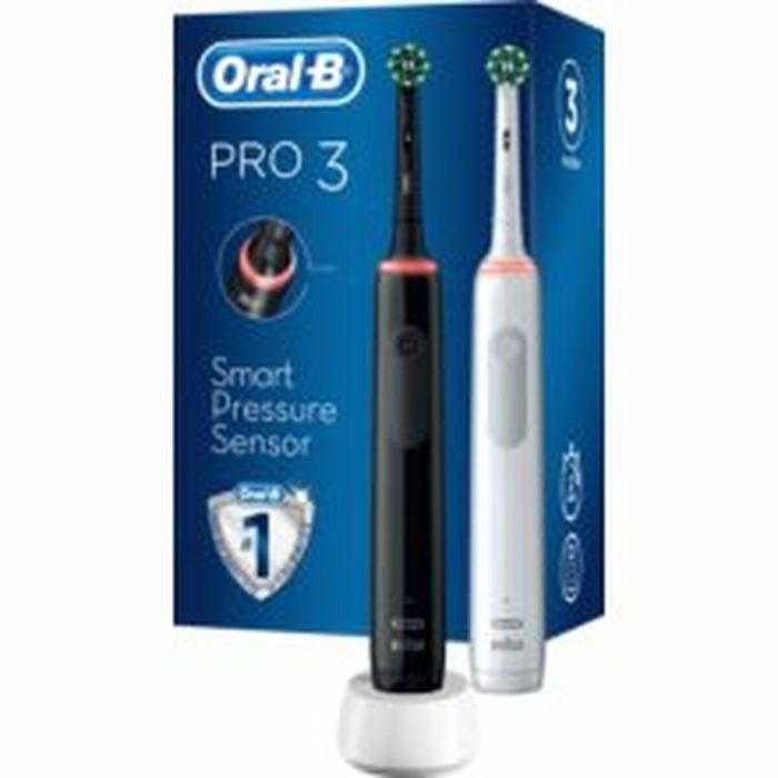 Cepillo de Dientes Eléctrico Oral-B PRO3 3900 DUO Blanco Negro 7