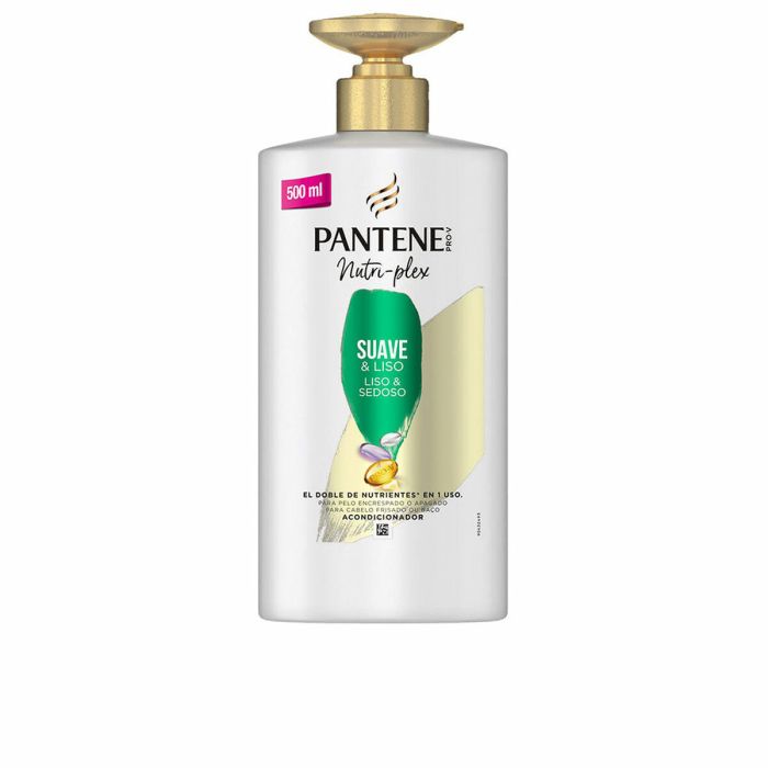 Pantene Acondicionador Suave y Liso Antiencrespamiento 500 ml para Cabello Seco y Rizado