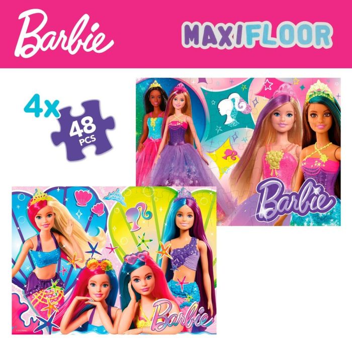Set de 4 Puzzles Barbie MaxiFloor 192 Piezas 35 x 1,5 x 25 cm 5
