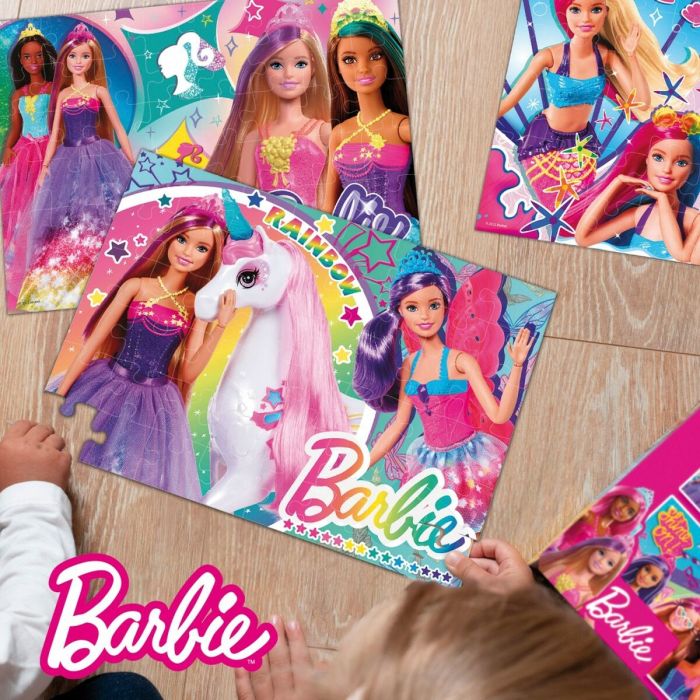 Set de 4 Puzzles Barbie MaxiFloor 192 Piezas 35 x 1,5 x 25 cm 2