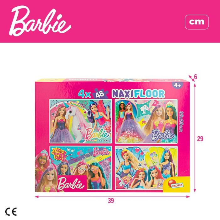 Set de 4 Puzzles Barbie MaxiFloor 192 Piezas 35 x 1,5 x 25 cm 1