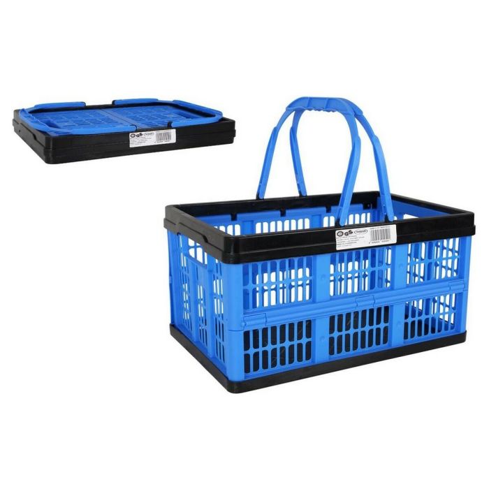 Caja Plegable con Asas 16L Voila Azul/Negro - Inde (10 Unidades) Caja Plegable con Asas 16L Voila Azul/Negro - Inde (10 Unidades)