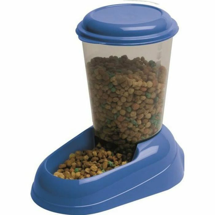 FERPLAST Zenith 3L dispensador de alimentos de plástico - 29.2x20.2x28.8 - Azul - Perro y gato