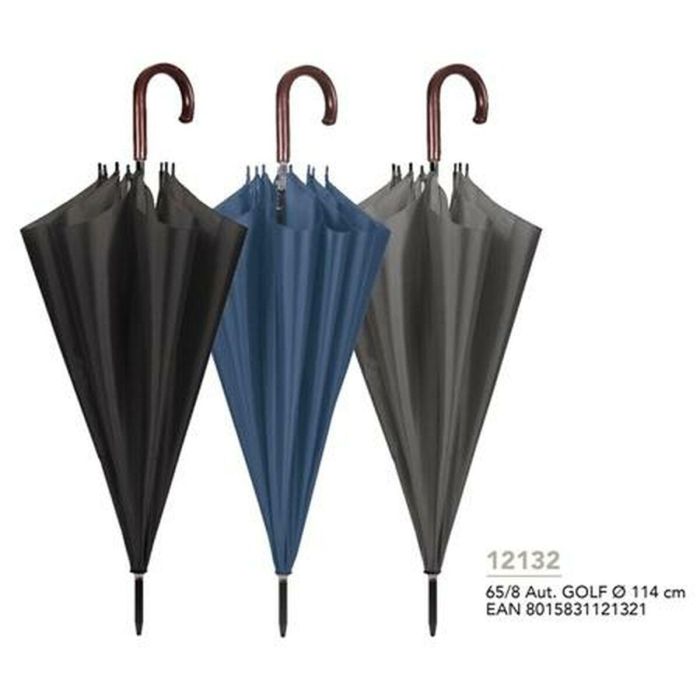 Perletti Paraguas Adulto 65-8 Aut. Colores Negro-Azul-Gris Perletti Paraguas Adulto 65-8 Aut. Colores Negro-Azul-Gris